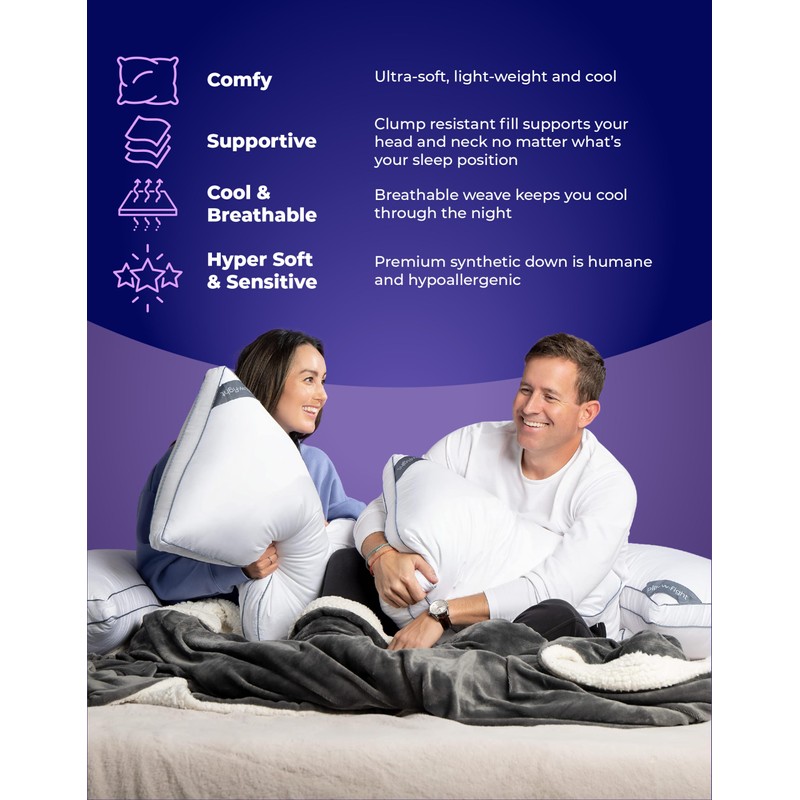 Pillow Fight Knockout - King Pillow, Luxury & Adjustable, Down
