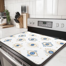 Magic Evil Eye Stove Top Covers, Stove Cover,Anti-Slip Heat Resistant Glass Cooktop Covers,Kitchen Stovetop Protector Mat,Waterproof Countertop Protector (28"x19.5")