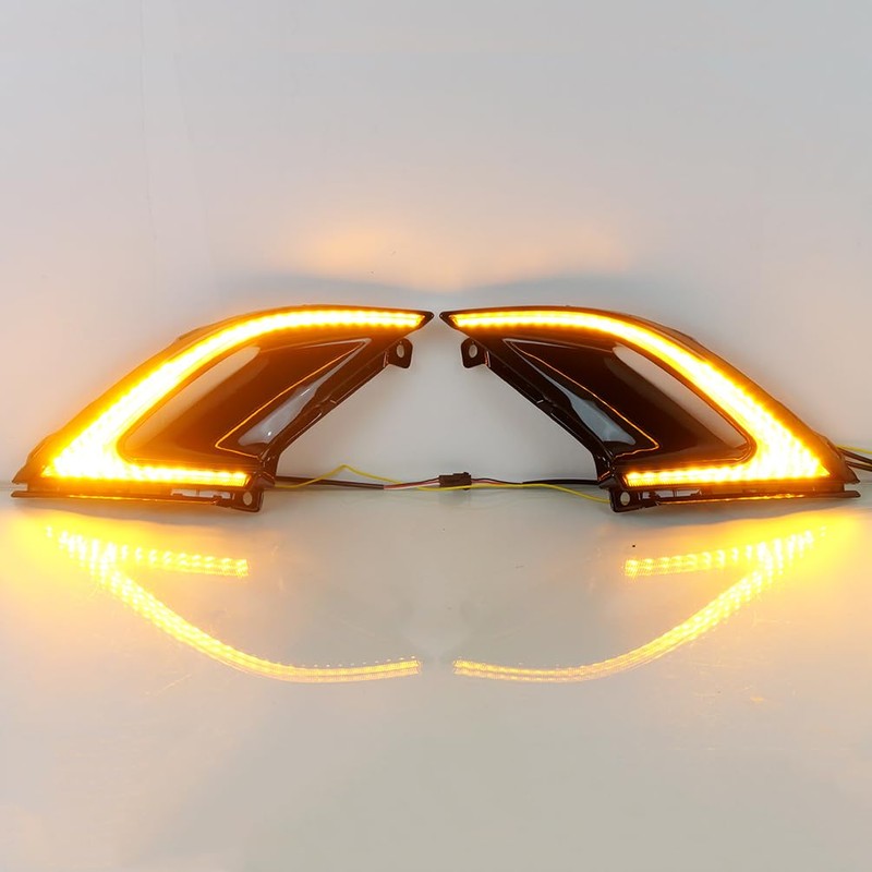 KITOCARTOP LED DRL Fog Lights with Amber Sequential Turn Signal
