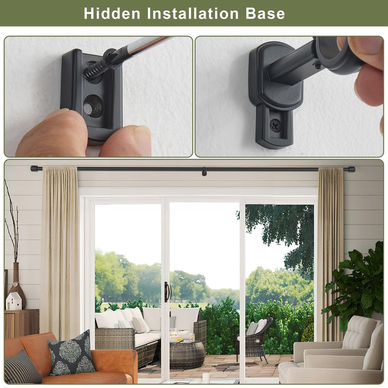 1 1/8 Inch Diameter Curtain Rods 144 to 240 Inches(12-20ft),