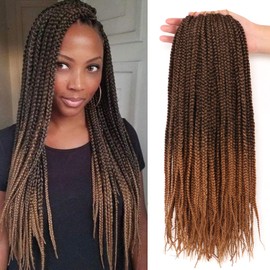 7Packs/Lot Box Braids Crochet Hair Extensions Pre looped Crochet Hair Crochet Braids Box Braid Crochet Hair Crochet Braids Hair for Black Women (18Inch(Pack of 7), T-27)