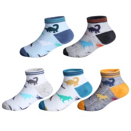 Ciyar Socks for Boys and Girls, Kids, Thin, Ankle Socks, Sports, Summer Use, Cute Animal Pattern, Dinosaur, Mesh, Kindergarten, Elementary School Students, Cotton, Children's Breathable,, Dinosaur A