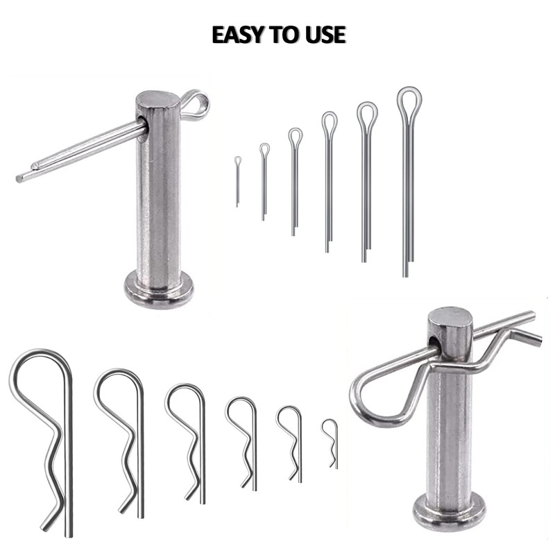 48Pcs Cotter Pins Assortment Kit, Stainless Steel Split Pins R