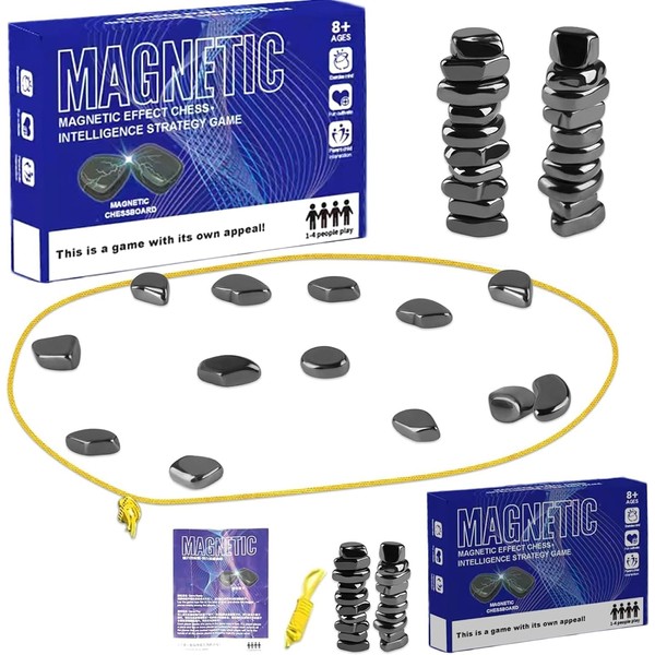 Magnetic Chess Game,Magnetic Children's Chess Toy Set with Play Rope,Educational Checkers Board Game,Puzzle Kids Parent Interactive Game,Portable Chess Board for Family Party Supplies A