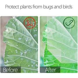 Anphisn 2 Pack Garden Insect Screen Insect Barrier Netting Mesh Bird Netting 9.8ft × 6.5 ft (White)