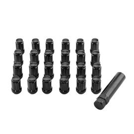 Partschoice 24PCS 12 x 1.5 Black Lug Nut 6 Spline Close End Lug Nuts-Cone Seat-19mm Hex Compatible for Toyota Camry Tacoma Aftermarket Wheels Lug Nut 6 Lug Trucks with 1 Keys