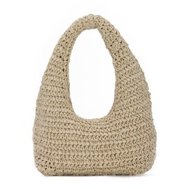 EVEOUT Women Straw Tote Bag Summer Woven Beach Bag Boho Raffia Shoulder Bag for Work Holiday