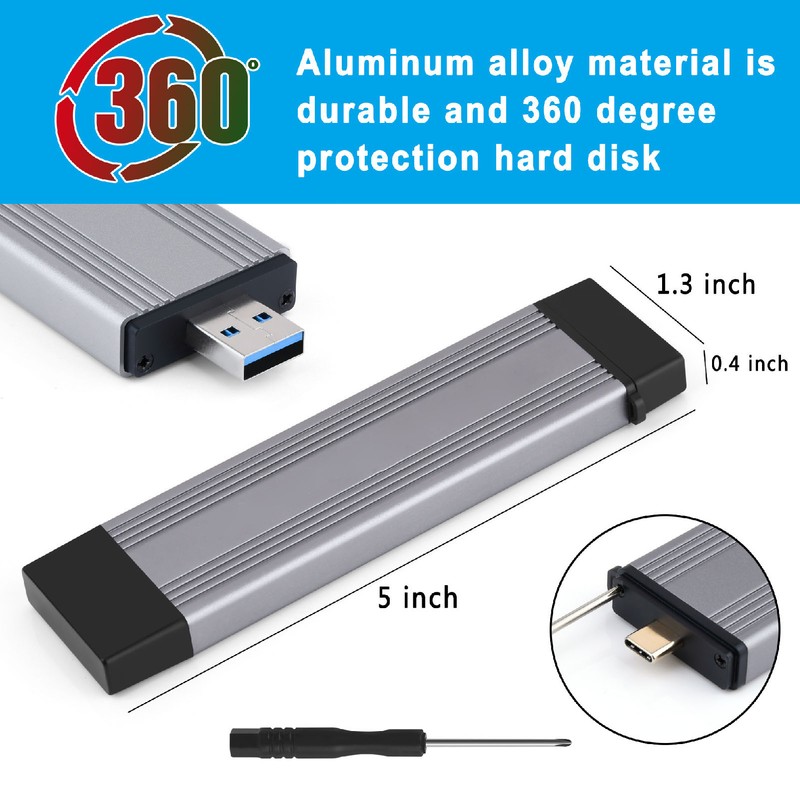 M.2 Nvme PCIE NGFF SATA SSD Enclosure USB3.2 Gen2 Type