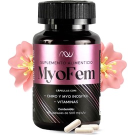MyoFem 60 Cápsulas | Myo-Inositol y D-Chiro-Inositol con Niacina, Vitamina E, Ácido Fólico, Vitamina D3, Vitamina C | Suplemento Alimenticio para Salud Femenina | 100% Naturales Sin Aditivos | NUTRINOVA