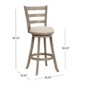 Hillsdale, Laymon Wood Bar Height Swivel Stool, Gray Brown