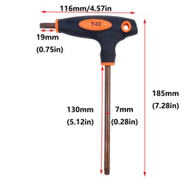 Antrader T40 Torx Screwdriver,Anti Tamper Proof Torx Key,S2 Steel T-Handle Dual End Wrench-1Pcs