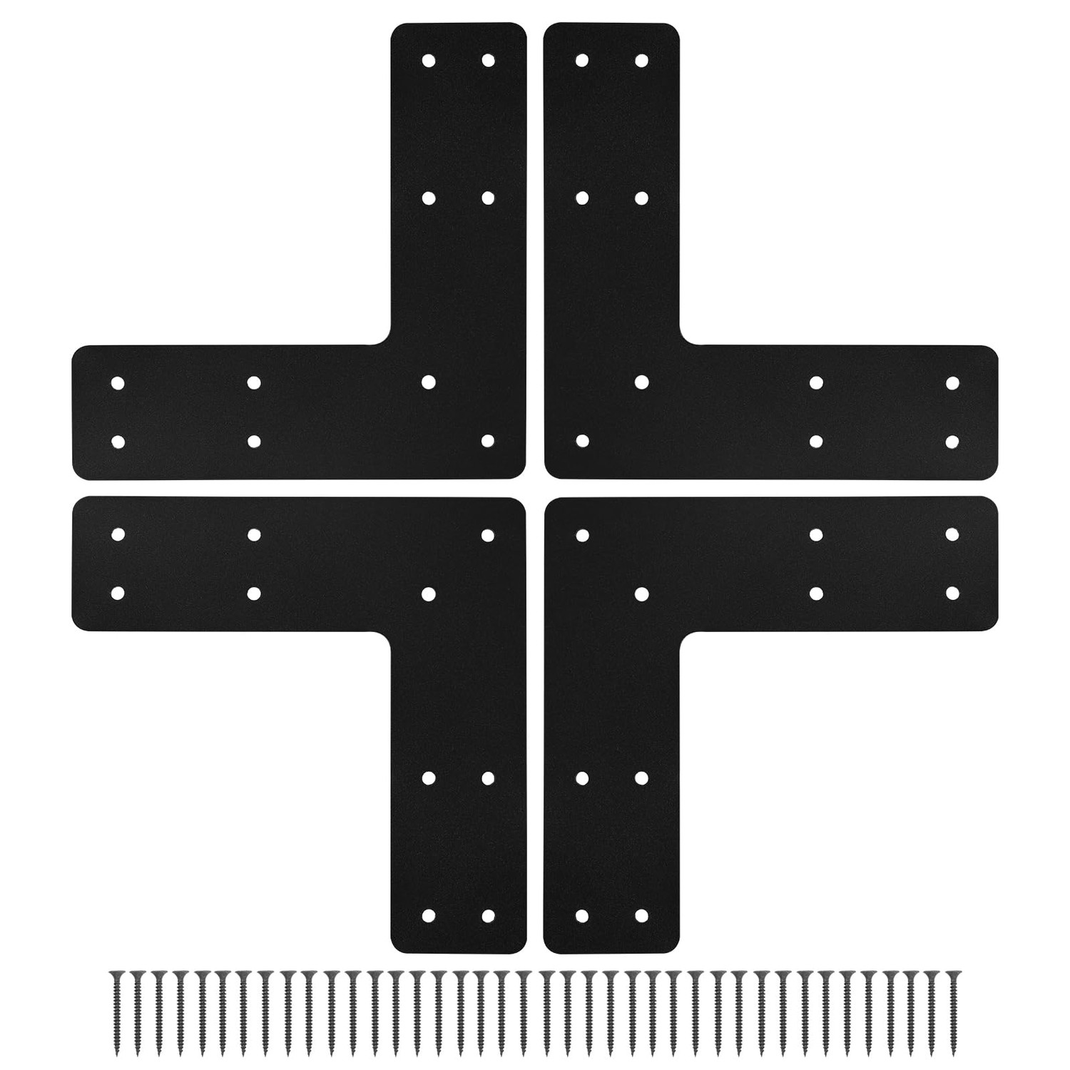 10x10 L Post Bracket 4PCS, L Flat Mending Plate for Wood 4x4,6x6 Lumber ...