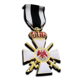 Military Medal Order of The Red Eagle 3rd Class with Crown and Swords WW1 German Medal Repro