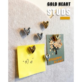 30 pcs - Heart Decorative Pins, Gold Silver Cute Pins for Bulletin Board, Office or Home (30 pcs - Gold)