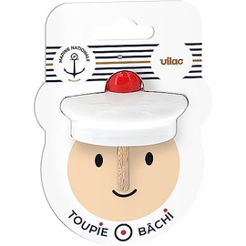 Vilac - Spinning Top with Cap of a Mattress - White and Red - For Ages 3+