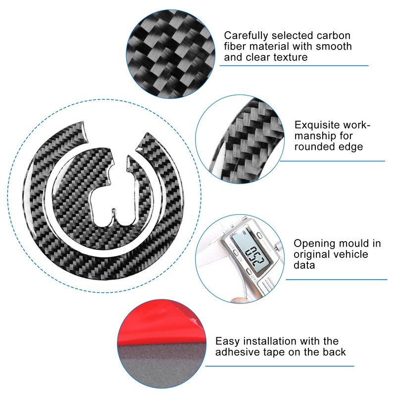 2Pcs Gear Shift Panel Cover Trim Carbon Fiber Fit for