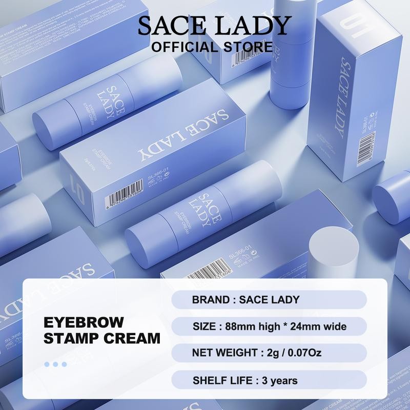 SACE LADY Lasting Eyebrow Stamp Cream with Brush Waterproof Natural