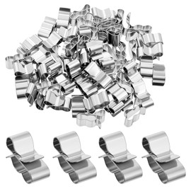 50 Pcs Trailer Wire Clips, Stainless Steel Trailer Wiring Clips 0.88 Inch/22.5 mm Wire Clamps Solar Panel Drainage Clip for Boat Cargo Camper Snowmobile Trailers