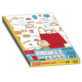 Nakabayashi 67946 Snoopy Mary Series Cross-Line Notebook, B5, A Ruled, 5 Pack