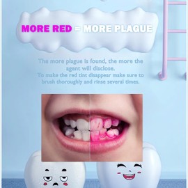 Teckolign Dental Plaque Disclosing Agent, Plague Display Cotton Swab(not Tablets) Indicator, for Kids & Adults, Shows Plaque,Helps Teach Brushing Habits, Dental Care Kits, 20 Count in 1 Pack