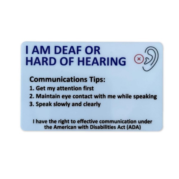 Secure ID, LLC Hard of Hearing ICE Card Deaf Awareness Medical Card Customized with Your Name!