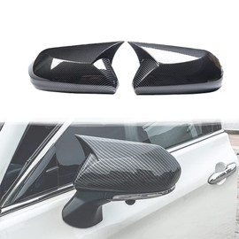 Mirror Cap Covers Ox Horn Style Compatible with Toyota Camry 2018-2022,Add-on Type Side Mirror Cover Cow Horn Look (Carbon Fiber Pattern)