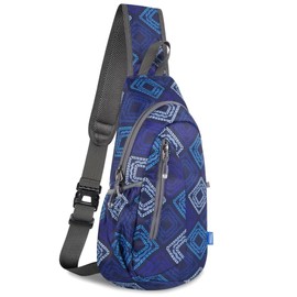TITECOUGO Small Sling Bag Lightweight Crossbody Bag for Women Men Hiking Backpack Travel Shoulder Bag Chest Daypack for Gym Work Casual Cycling Outdoor Sports Boho Ethnic Texture