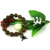 Aoiwyui Tibetan Buddhist Green Sandalwood Beads 15mm,Scented Sandalwood Link Wrist
