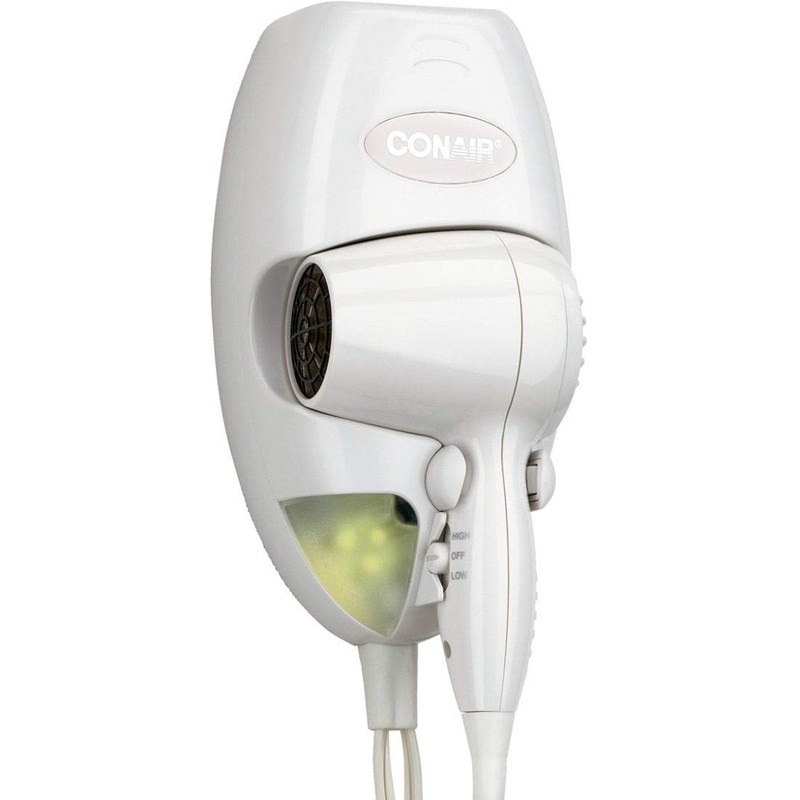 Conair 134W Mini Turbo White Wall Mount Hair Dryer with