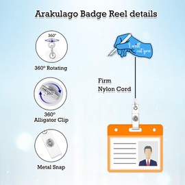 Arakulago I Will Cut You Surgical Tech Badge Reel Retractable Nurse Funny Nursing Badge Holder with ID Clip Accessories RN CNA Glitter Acrylic Name Badge Clip Medical Assistant LPN SLP ID Card Ipl96T