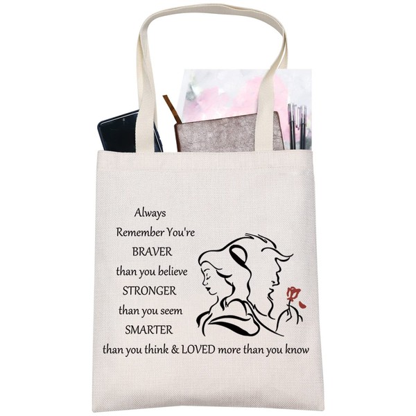 LEVLO Beauty Story You Are Braver Stronger Smarter Than You Think Zipper Cosmetic Bag, beauty beast tote bag