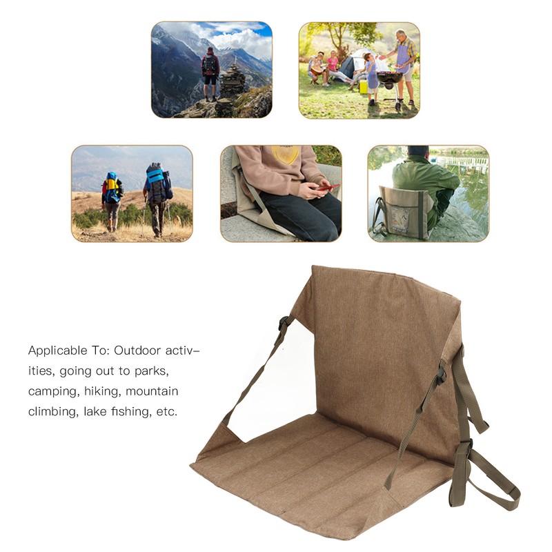 Folding Stadium Cushion 600D Oxford Cloth with Backrest Portable Stadium