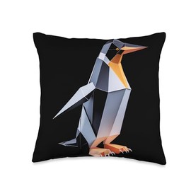 Origami Master Folding Paper Craft Origami Penguin Japanese Art Paper Folding Artist Throw Pillow, 16x16, Multicolor