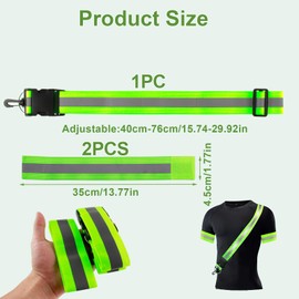 MxyVrix Reflective Belt for Jogging, High Visible, Adjustable, Night Safety Light, Running Belt with 2 Reflective Bracelets, Suitable for Night Running and Hiking
