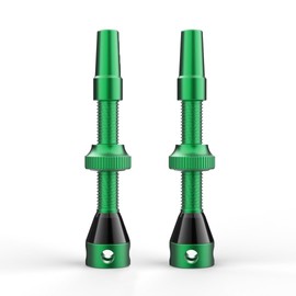 Shredr. Tubeless Valve Set, Green, Presta for Tubeless Tyres, Super Light Aluminium, Anodised ArmyGreen, French Valve, 44 mm for Normal Tubeless Rims