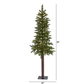 Nearly Natural 5ft. Alaskan Alpine Artificial Christmas Tree with 100 Clear Microdot (Multifunction) LED Lights and 92 Bendable Branches