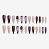 MISUD Press on Nails Long Stiletto Fake Nails Glossy Glue
