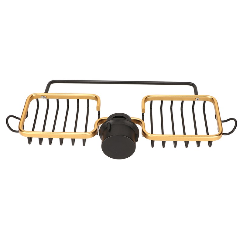 Faucet Storage Shelf Aluminum Plastic Two Containers with Towel Rod
