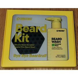 Tooletries NEW Tooletries Beard Kit - Silicone Brush Scrubber & 5.1oz Coastal Pine Wash