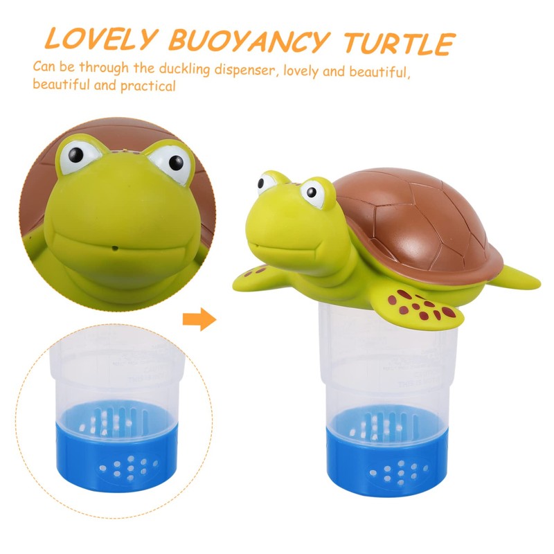 Totority 1Pc Cartoon Turtle Pool Chemical Floater Dispenser for Swimming