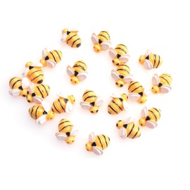 Sowaka 20 Pcs Mini Bee Ornaments Tiny Resin Flatback Embellishment Bumble Bee for Hair Clip DIY Craft Art Project Home Garden Decoration Supplies Jewelry Making Scrapbooking (Small)