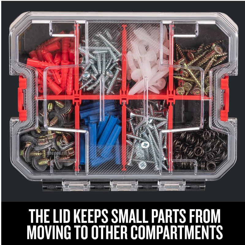 CRAFTSMAN VERSASTACK Storage Organizer, Small Parts Organizer, 8 Compartments, Lid