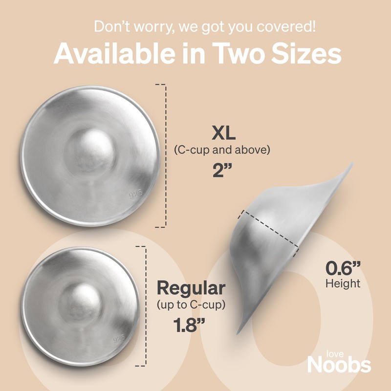 The Original Silver Nursing Cups by LoveNoobs, Nipple Shields for