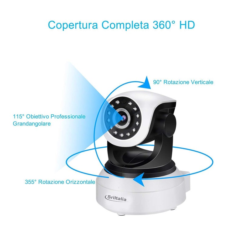 Sricam Italia SP017-S IP Camera HD Security Camera 3MP Wireless