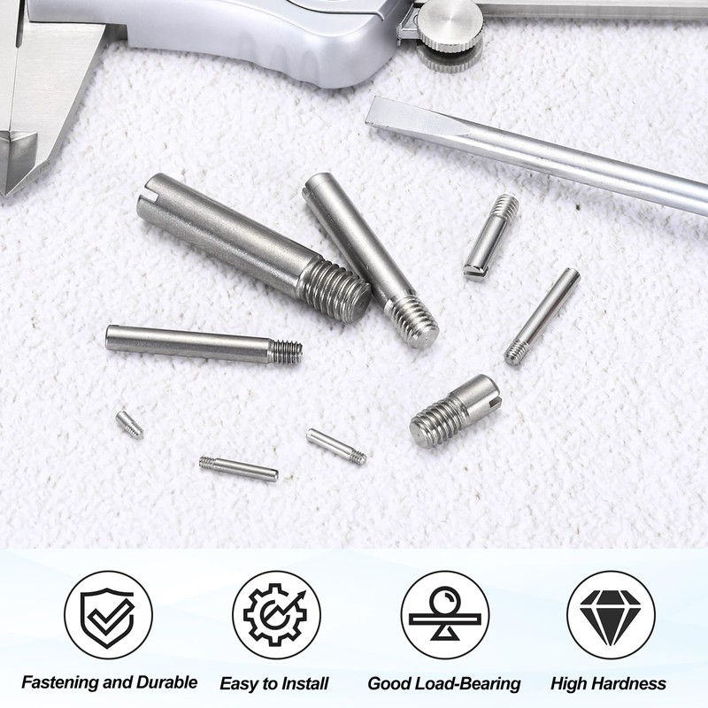 sourcing map 12 Pcs M4 x 6mm Slotted Cylindrical Pins,