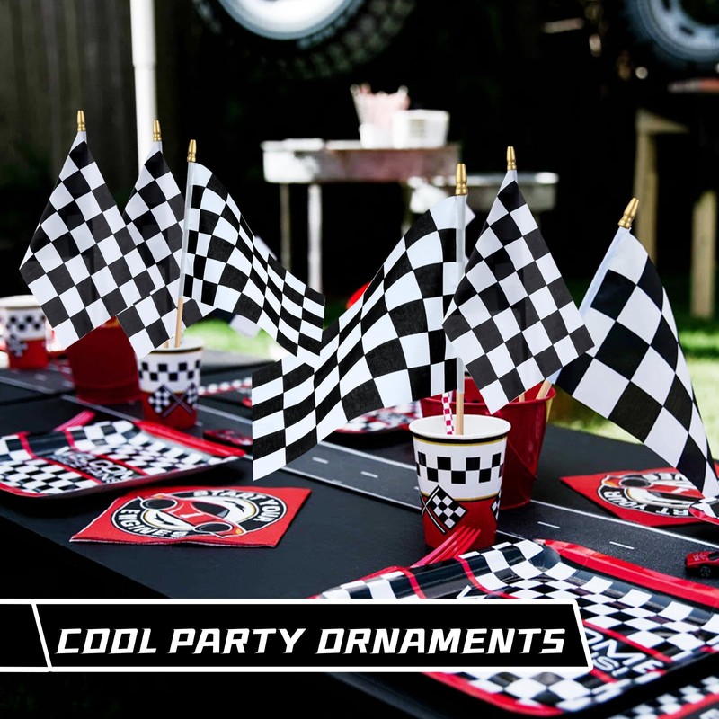 30Pcs Black and White Checkered Flags, Checkered Racing Flag On