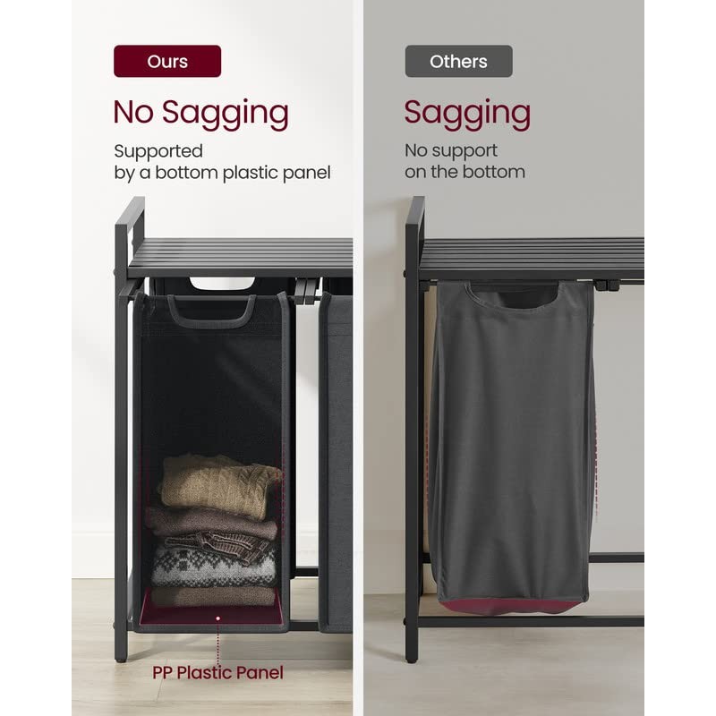 VASAGLE Laundry Hamper, Laundry Basket, Laundry Sorter with 3 Pull-Out