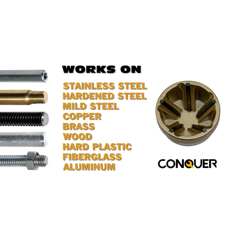 CONQUER Tools Deburring External Chamfer Tool, Premium Tungsten Blade, Deburring