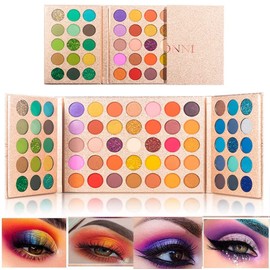 VERONNI 65 Colors Professional Eyeshadow Palette, Highly Pigmented Glitter Metallic Shimmer Matte Makeup Palettes Ultra Blendable Nude Bright color Natural board Make Up Palletes（Rose Gold）