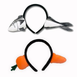 headwear headpiece funny headwear headband,set of 2 carrots fish funny cute hair hoop head take pictures daily adult